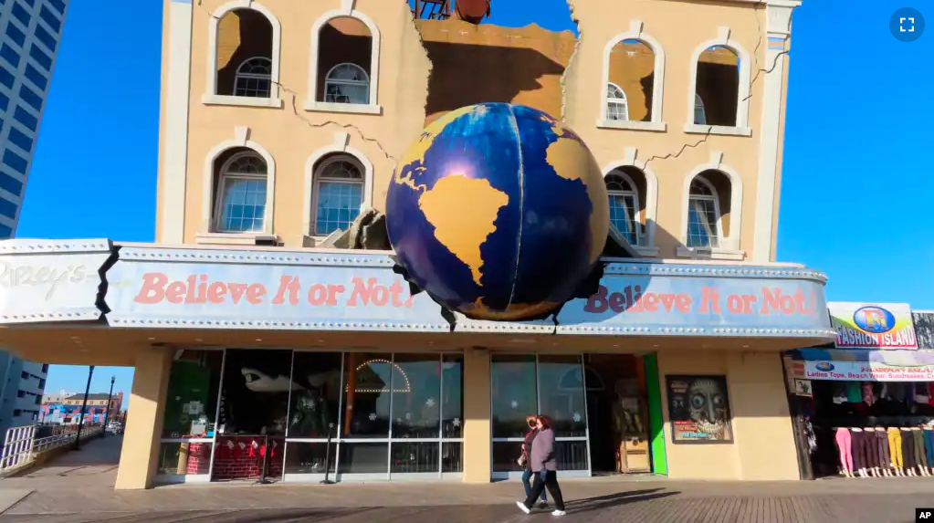 The exterior of the Ripley's Believe It Or Not! museum in Atlantic City, N.J., on Thursday, Dec. 1, 2022, hours after the oddity attraction announced it would close on Dec. 31 after more than 26 years of entertaining Boardwalk patrons. (AP Photo/Wayne Parry)