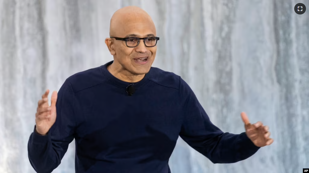 Microsoft CEO Satya Nadella speaks during the introduction of the integration of Microsoft Bing search engine and Edge browser with OpenAI on Tuesday, Feb. 7, 2023, in Redmond, Wash. (AP Photo/Stephen Brashear)