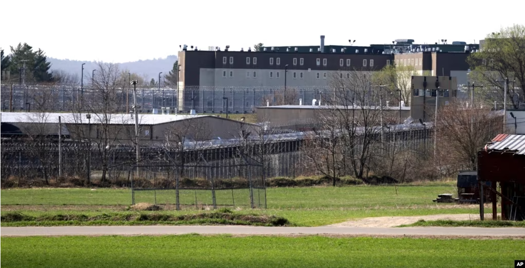 In this file photo, the Souza-Baranowski Correctional Center is surrounded by fencing, Wednesday, April 19, 2017, in Lancaster, Massachusetts. (AP Photo/Elise Amendola, File)