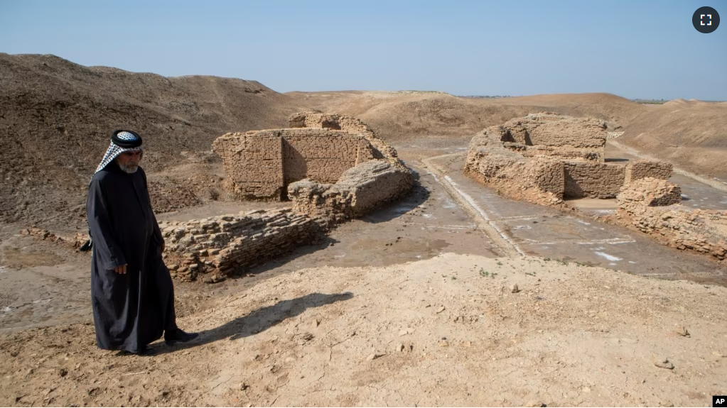 What is considered a world's oldest bridge , some 4,000 years-old is seen by the ancient city-state of Lagash, near Nasiriyah, Iraq, Thursday, Feb. 23, 2023.