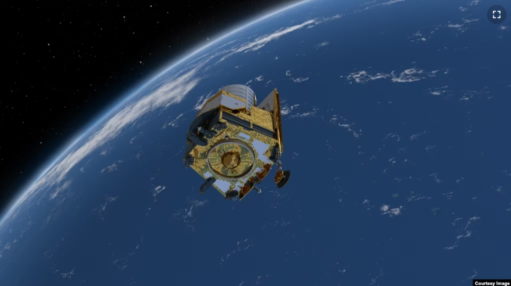 This artist's impression depicts the European Space Agency's Euclid spacecraft, set for a July 1 launch, which will carry out a mission to explore the "Dark Side" of the universe. (Image Credit: ESA)