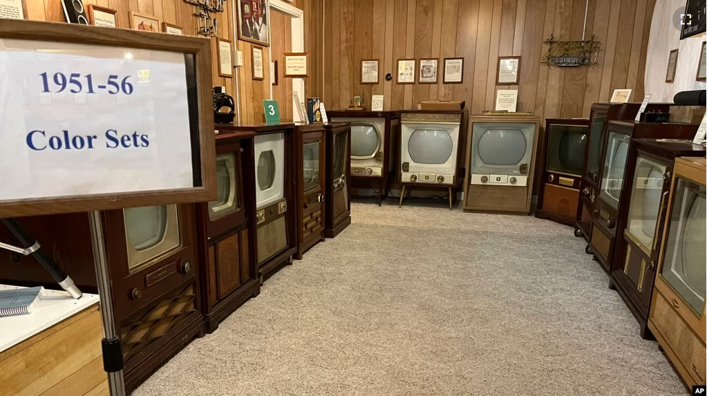 A collection of televisions appear at the Early Television Museum in Hilliard, Ohio on June 4, 2023. (Steve Wartenberg via AP)