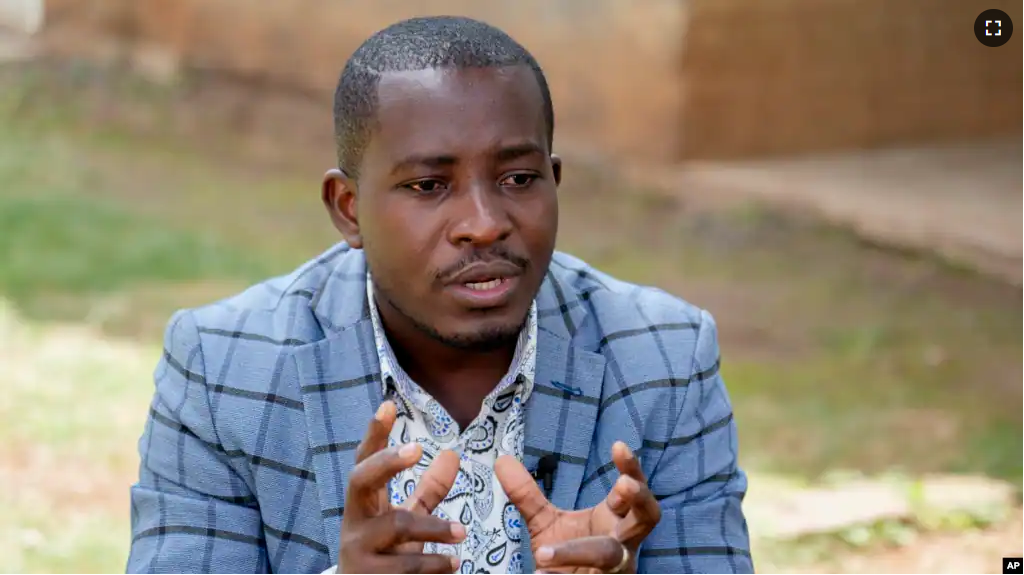 Former Facebook content moderator Nathan Nkunzimana speaks to The Associated Press in Nairobi, Kenya, Friday, June 9, 2023. (AP Photo/Khalil Senosi)