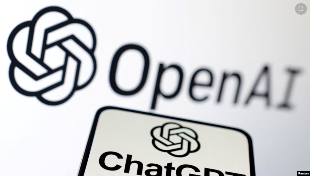 FILE - Illustration shows OpenAI and ChatGPT logos