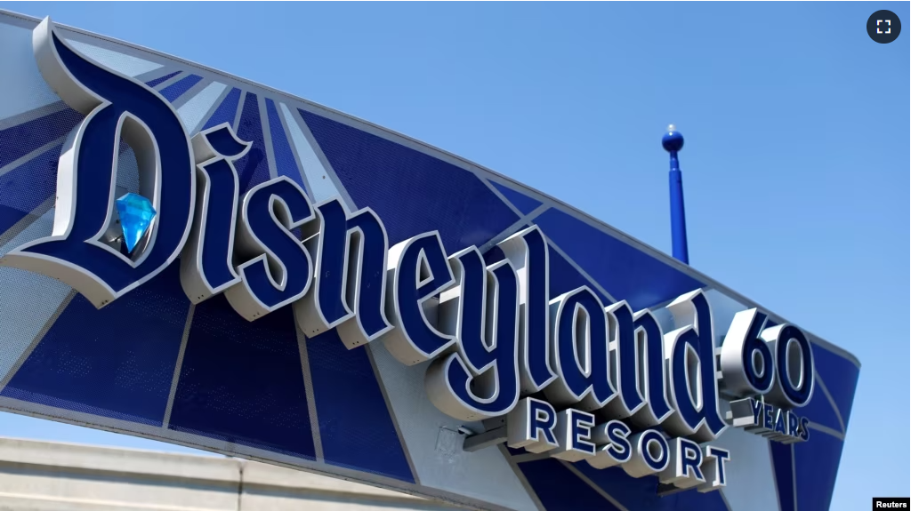 FILE - The Disneyland logo is shown near the entrance to Disneyland in Anaheim, California April 13, 2016. (REUTERS/Mike Blake/File Photo)