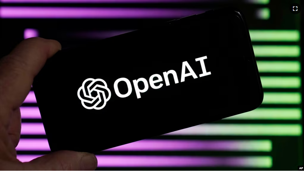 The logo for OpenAI, the maker of ChatGPT, appears on a mobile phone, in New York, Tuesday, Jan. 31, 2023. (AP Photo/Richard Drew, File)