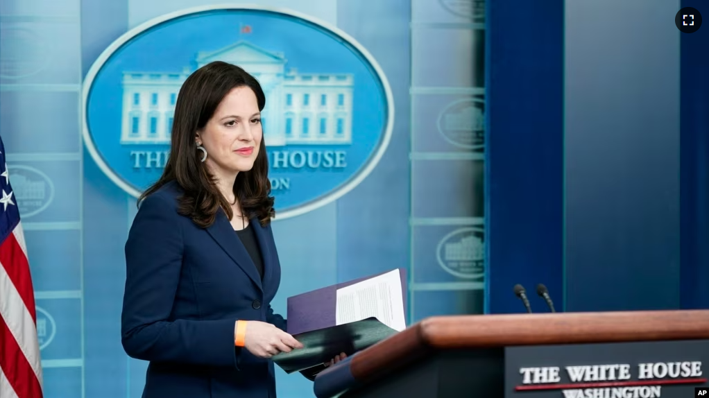 FILE - Anne Neuberger, Deputy National Security Advisor for Cyber and Emerging Technology, arrives to speak at a press briefing at the White House, Monday, March 21, 2022, in Washington. (AP Photo/Patrick Semansky)