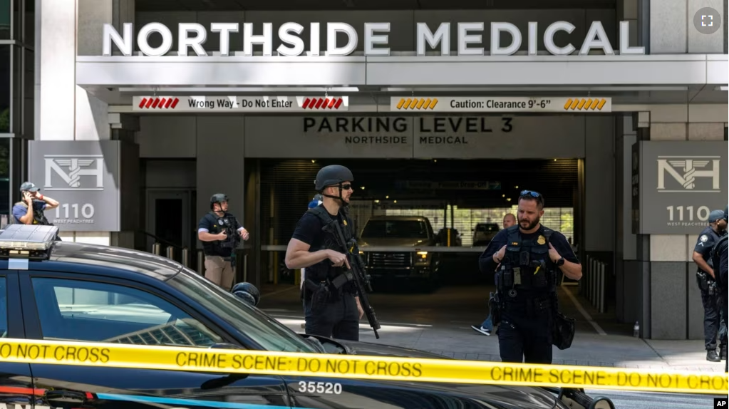 FILE - Northside Hospital Midtown where a man killed one and wounded four on May 3, 2023. (Arvin Temkar/Atlanta Journal-Constitution via AP)