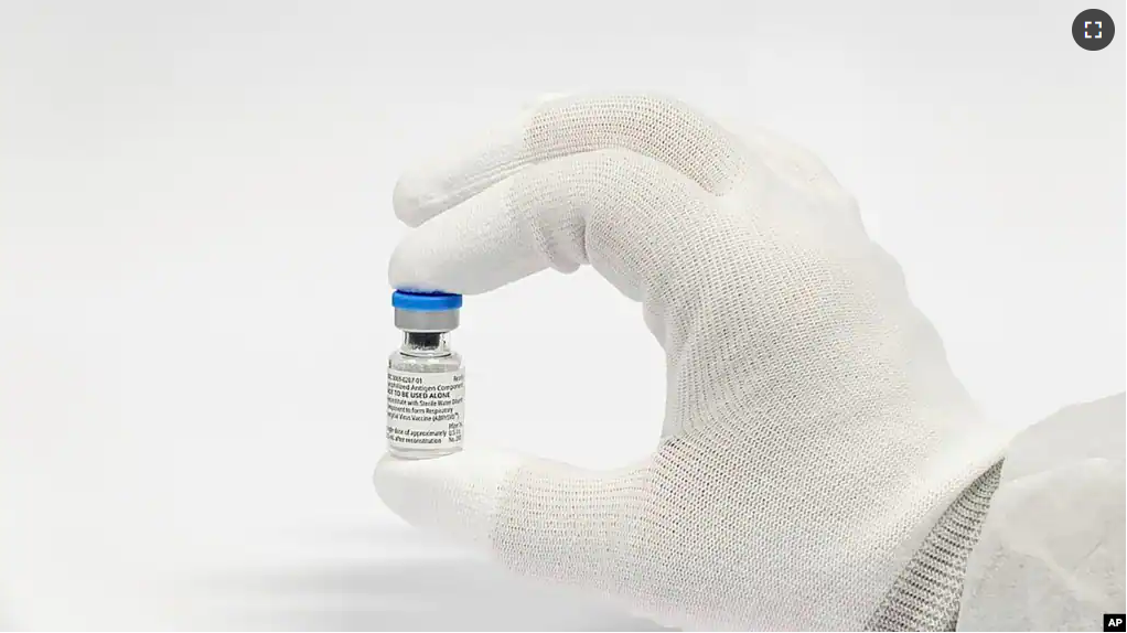 This image provided by Pfizer shows the RSV vaccine. U.S. regulators on Monday, Aug. 21, 2023, approved the first RSV vaccine for pregnant women so their babies will be born with protection against the scary respiratory infection. (Pfizer via AP)