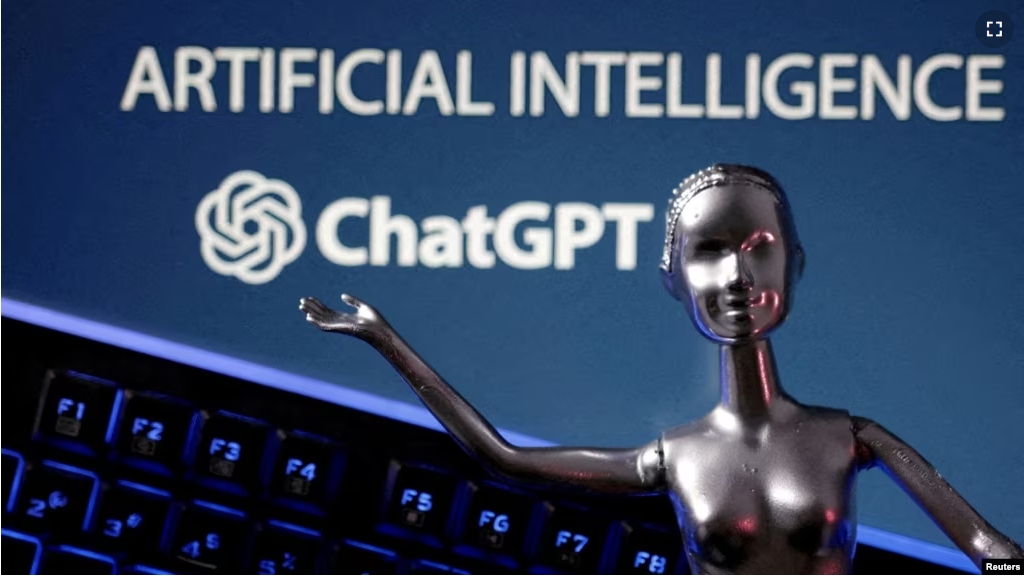 The ChatGPT logo and the words Artificial Intelligence are seen in this illustration image taken May 4, 2023. (Reuters)