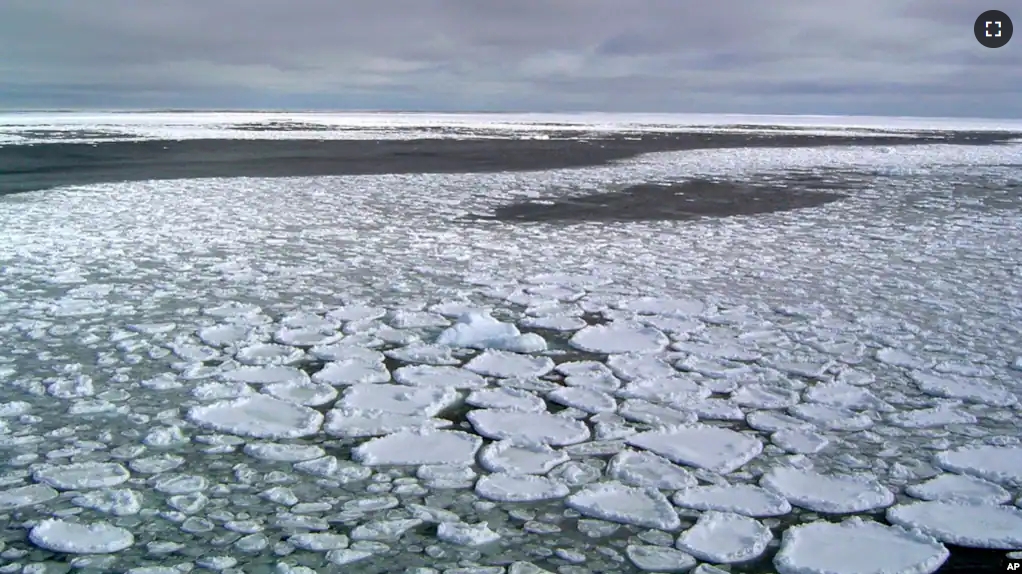 FILE - This January 2017 photo shows sea ice on the ocean surrounding Antarctica. (Ted Scambos/National Snow and Ice Data Center via AP)