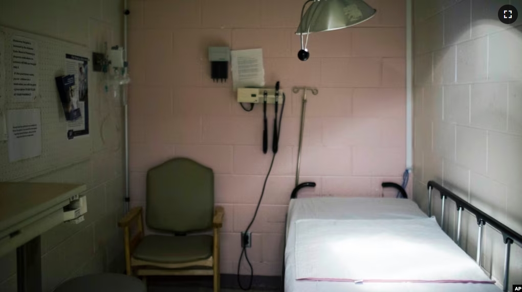 FILE - A hospital exam room is seen in Alabama on Thursday, July 30, 2015. (AP Photo/Brynn Anderson, File)