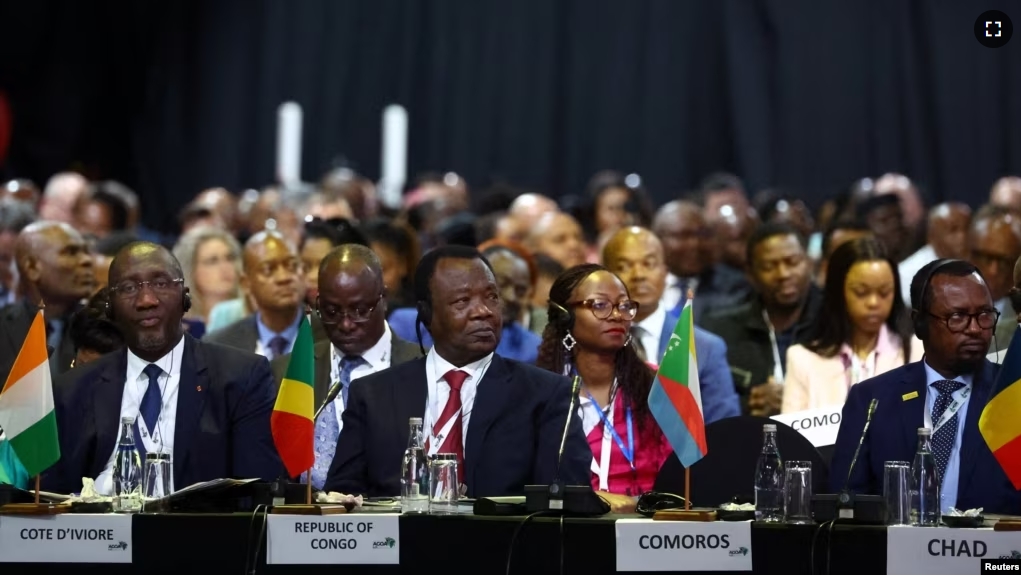 FILE - Delegates attend the opening of the U.S.-sub-Saharan Africa trade forum to discuss the future of the African Growth and Opportunity Act (AGOA), at the NASREC conference center in Johannesburg, South Africa, November 3, 2023. (REUTERS/Siphiwe Sibeko)