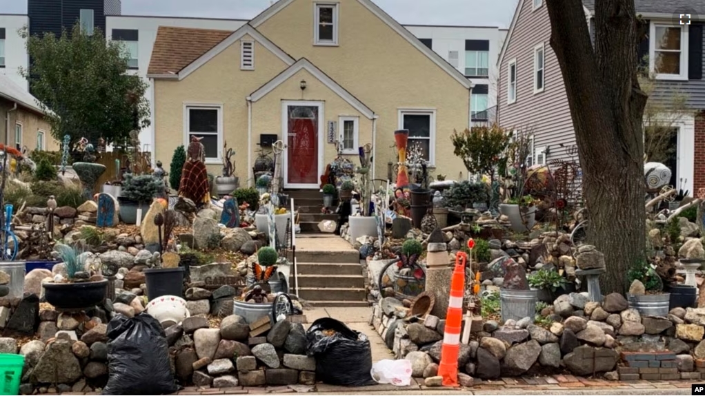 In this undated photo provided by the City of St. Paul, Minnesota, the front exterior of Iris Logan's home is pictured. (City of St. Paul, Minnesota via AP)