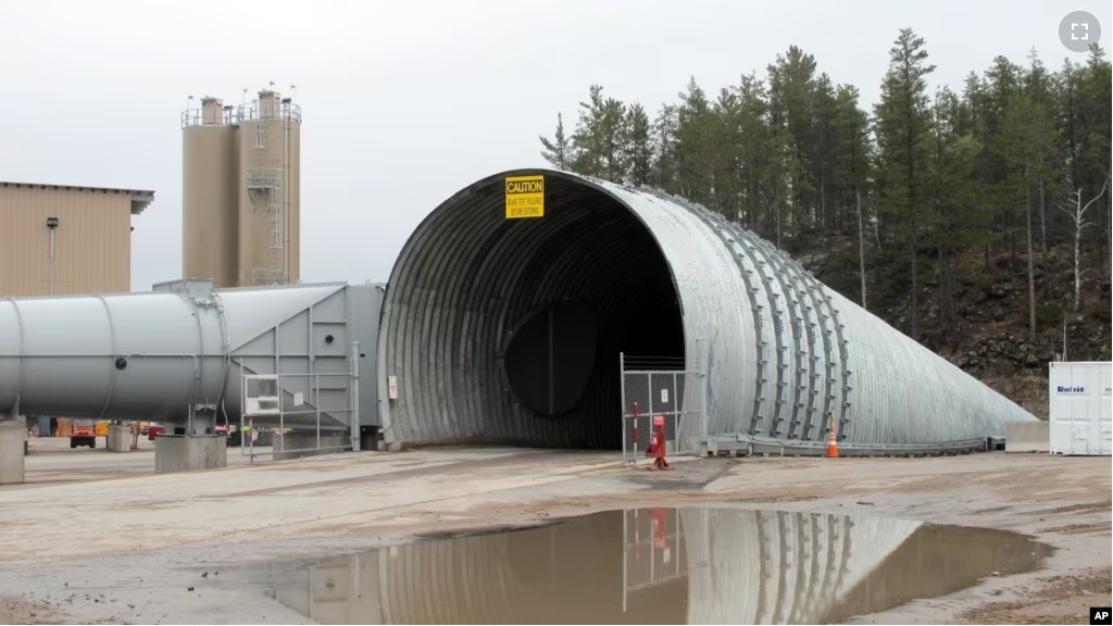 FILE - This May 8, 2014, photo shows the opening to the Eagle Mine in western Marquette County, Michigan. (AP Photo/John Flesher)