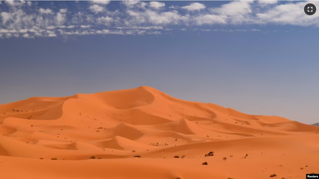 A view of the Lala Lallia star dune of the Sahara Desert, in Erg Chebbi, Morocco, as seen in an undated handout image from 2008 and obtained by Reuters on March 1, 2024. (Charlie Bristow/Handout via REUTERS)