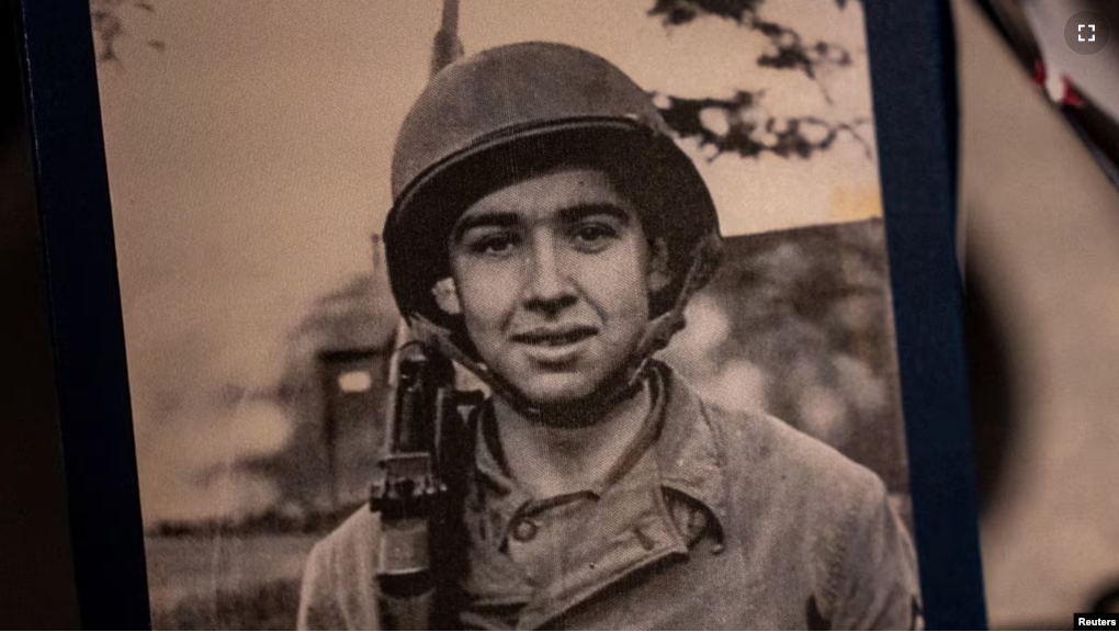 FILE - An old photograph of Jake Larson, a 101-year-old World War II U.S. veteran who participated in D-Day. (REUTERS/Dylan Bouscher)