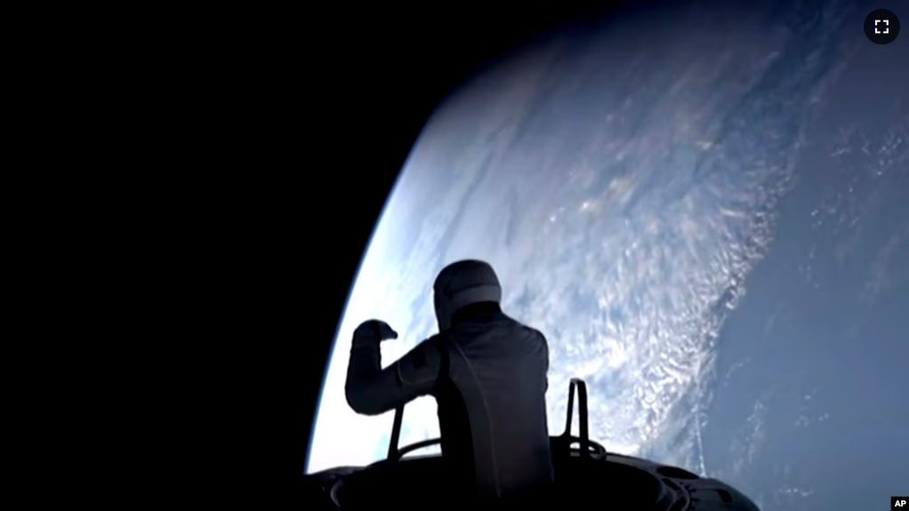 This image made from a SpaceX video shows the start of the first private spacewalk led by tech billionaire Jared Isaacman Thursday Sept. 12, 2024. (SpaceX via AP)