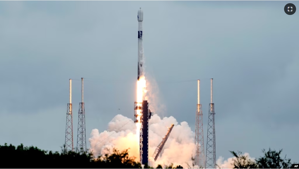 A SpaceX Falcon 9 rocket lifts off from the Cape Canaveral Space Force Station, Monday, Oct. 7, 2024 at Cape Canaveral, Fla., carrying a European spacecraft to an asteroid. (AP Photo/John Raoux)