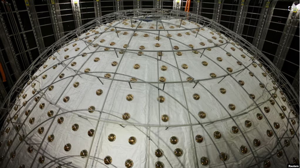 A view of the soon-to-be-completed and sealed central detector at the Jiangmen Underground Neutrino Observatory (JUNO), in Kaiping, Guangdong province, China October 11, 2024. (REUTERS/Ryan Woo)