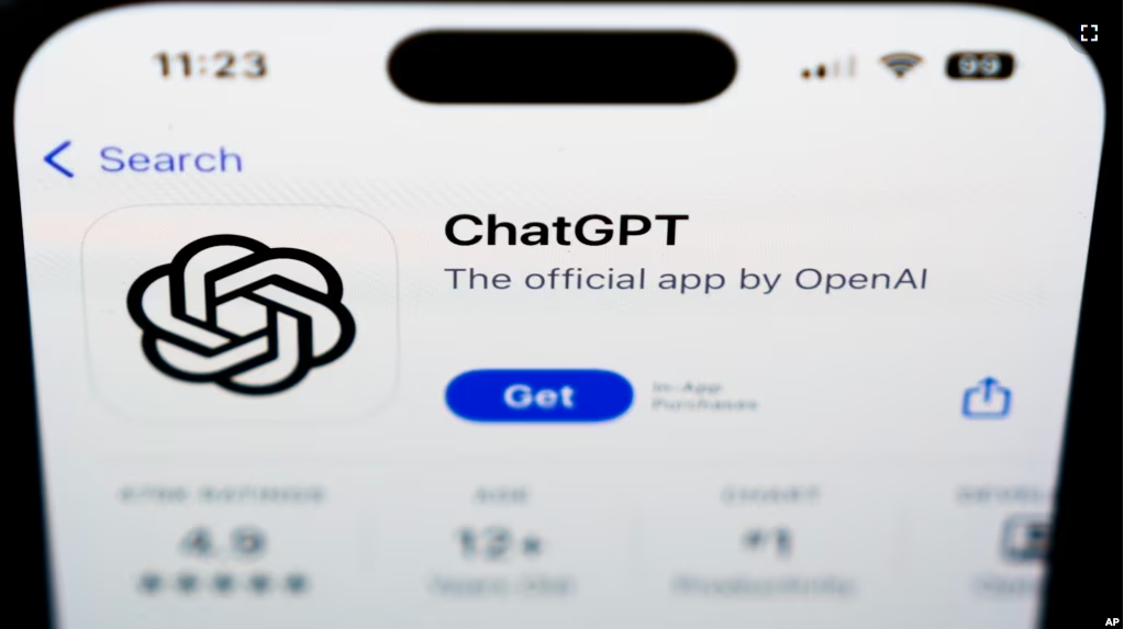 This file photos shows a ChapGPT logo on a smartphone in West Chester, Pa., Wednesday, Dec. 6, 2023. (AP Photo/Matt Rourke, File)