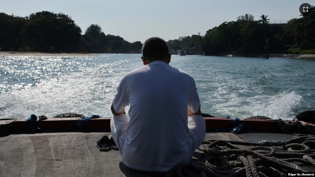 A visitor leaves Changi ferry terminal on a boat to visit Singapore’s Pulau Ubin island, November 1, 2024. (REUTERS/Edgar Su)