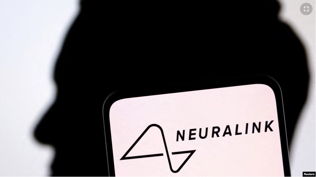 FILE PHOTO: Illustration shows Neuralink logo and Elon Musk silhouette