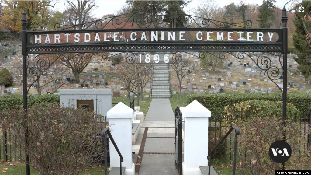 The pet cemetery was established in 1896, when veterinarian Samuel Johnson allowed a client to bury her dog in his apple orchard. (VOA)